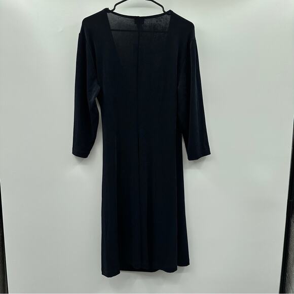 Chicos Travelers Rosemary Wrap 3/4 Sleeve Surplice Gathered Inset Dress Size 3P - Picture 4 of 8